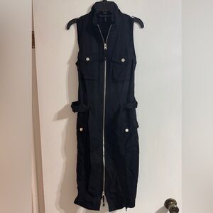 White House Black Market Black Zip-Up Dress